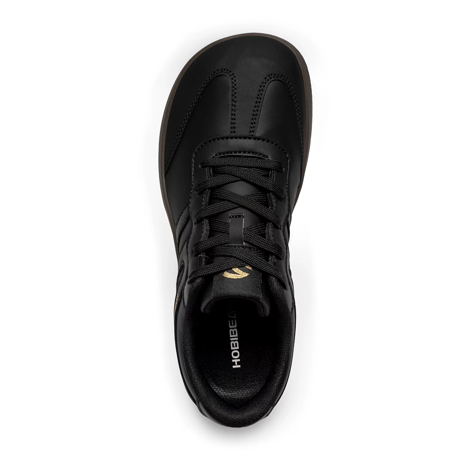 HOBIBEAR chaussures à bout large unisexe baskets en cuir artificiel décontracté à lacets chaussures