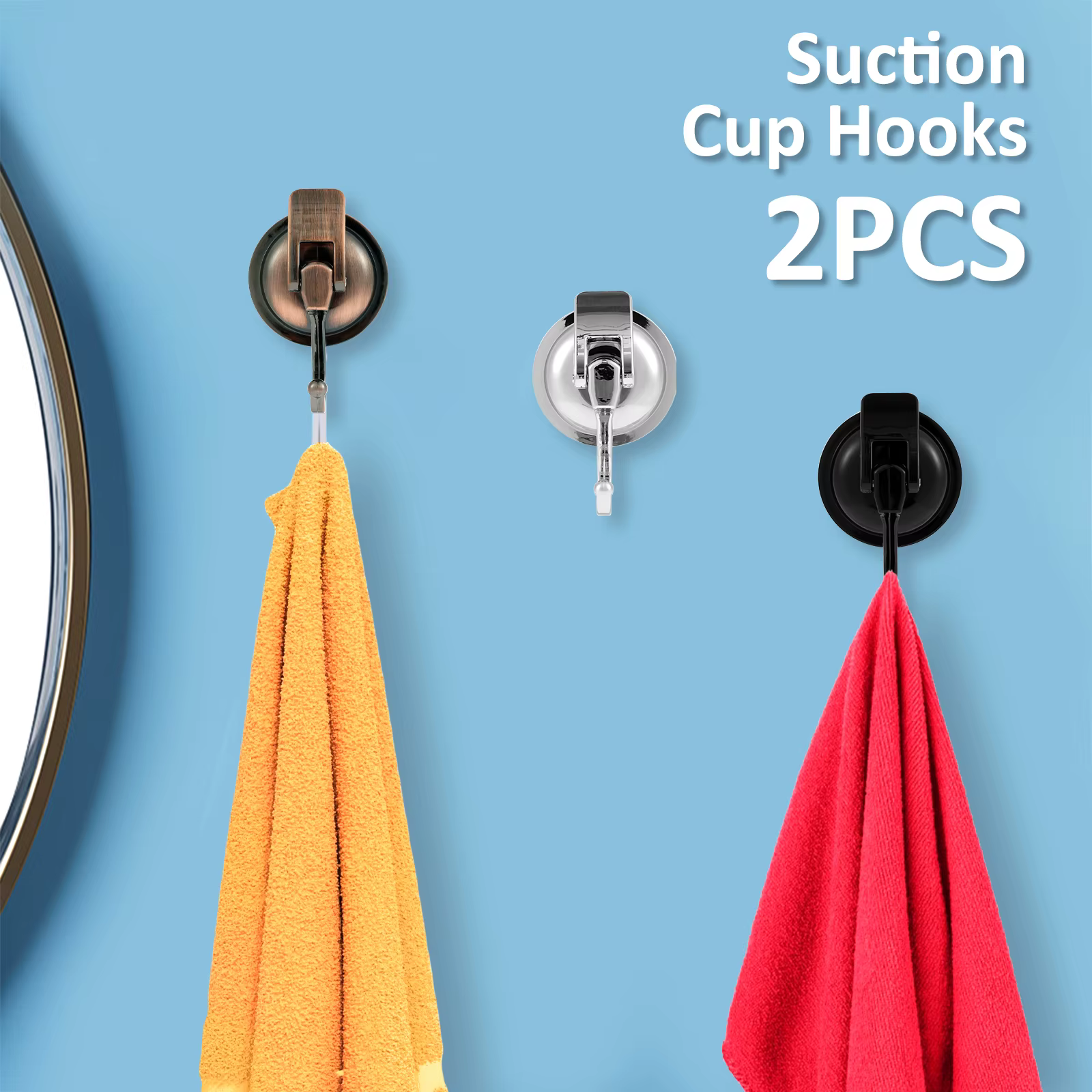 Crochets à ventouse pour douche, 2 pièces, crochets de douche sous vide robustes pour douche intérie