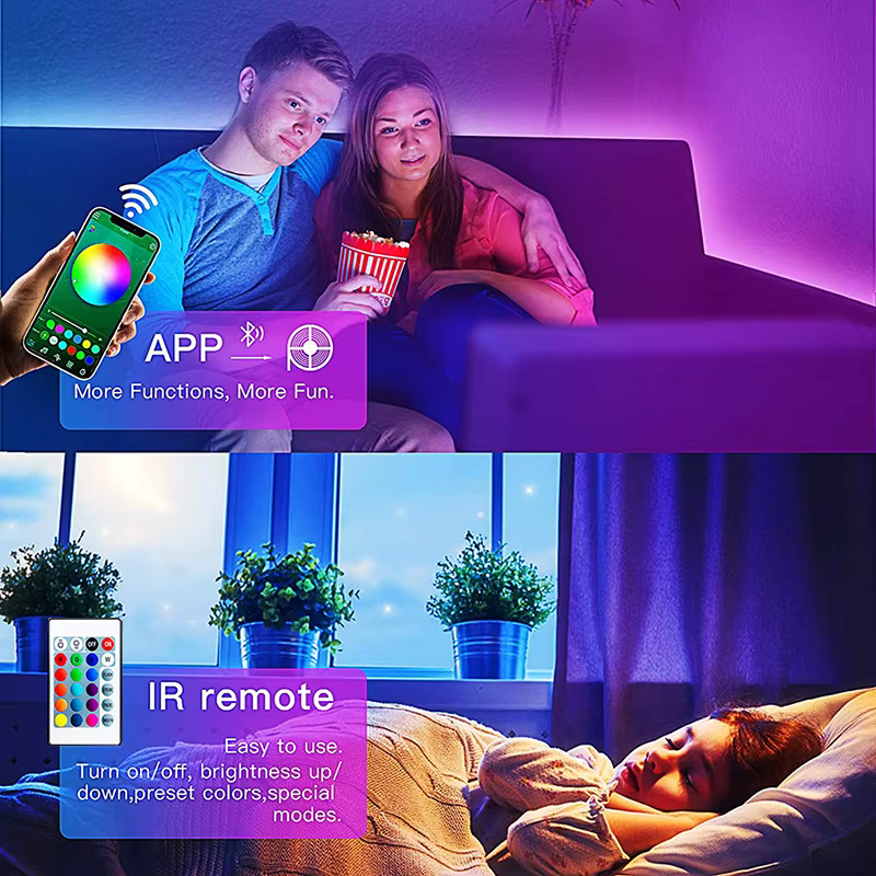 USB 5V LED lumières pour TV avec contrôle APP ruban Flexible RGB5050 30 LED s/m TV LED rétro-éclaira
