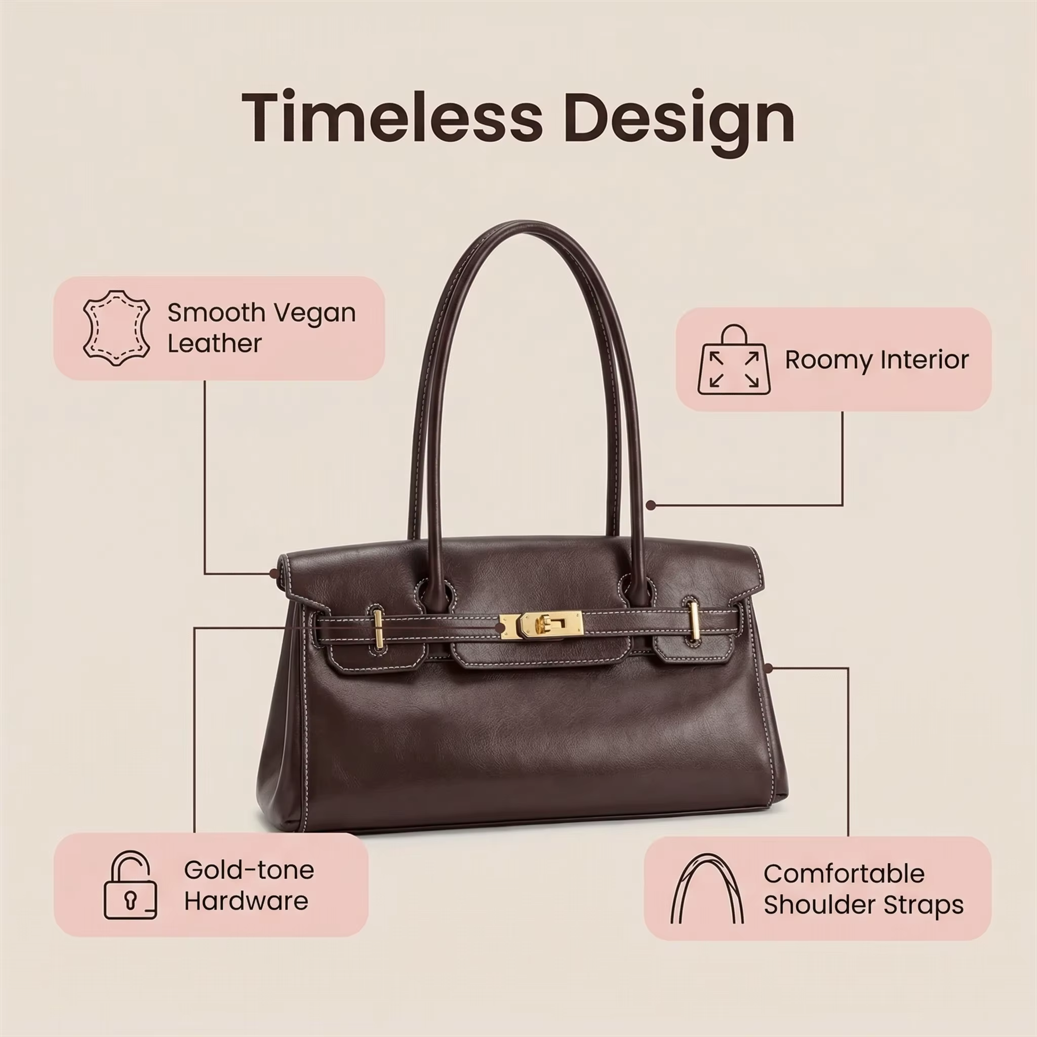 Sac sous le bras JW PEI Yara pour femme, sac à main tendance en cuir souple avec boucle de verrouill
