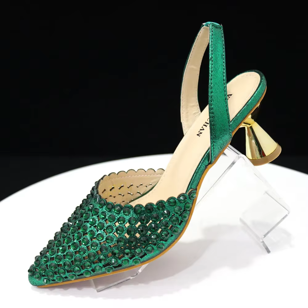 Venus Chan-Talons hauts pour femme, créateur de luxe, ensemble de chaussures et de sacs, Parker poin