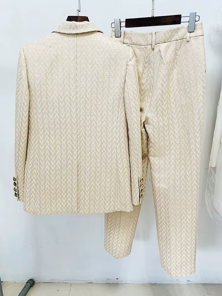 HIGH STREET Nouvelle Collection 2026 Ensemble de Costume de Créateur pour Femme, Blazer et Pantalon 