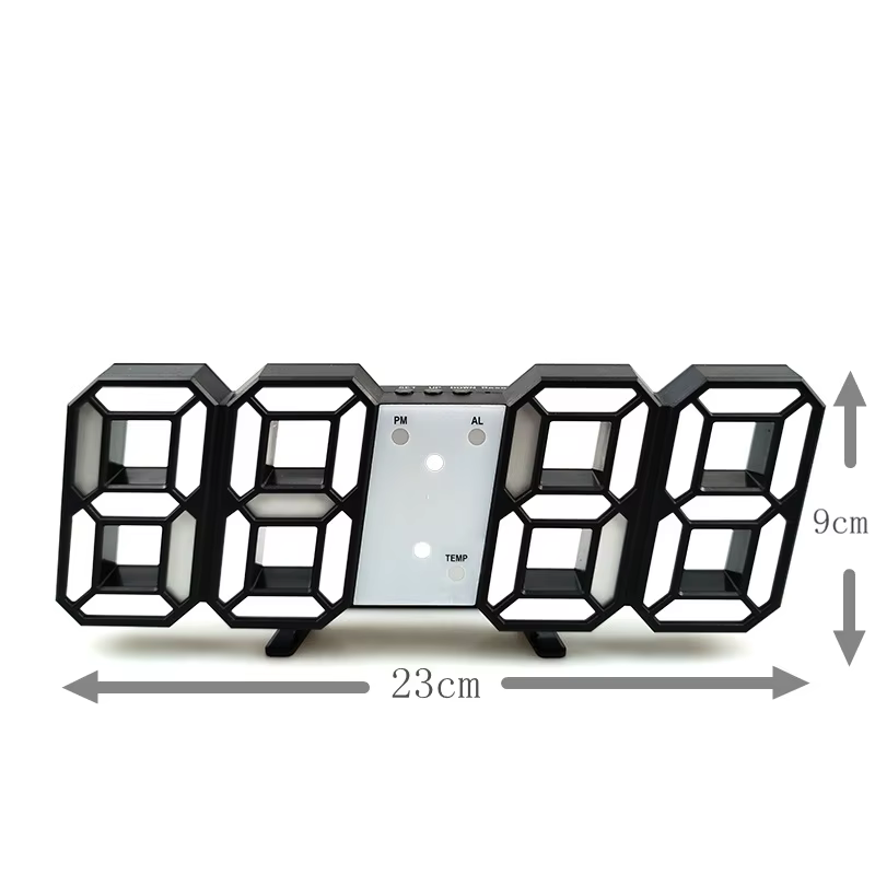 Horloge murale numérique 3D LED, mode Shoous, multifonctionnelle, créative, prise USB, électronique,