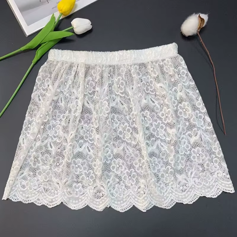 Jupe superposée en dentelle florale exquise, Style fille Mori japonais et coréen, demi-jupe superpos