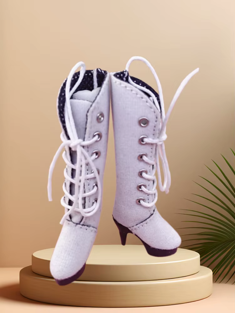 Tilda 2.5 cm Mini poupée bottes pour Blythe poupées jouet, jolies chaussures à talons hauts pour Azo