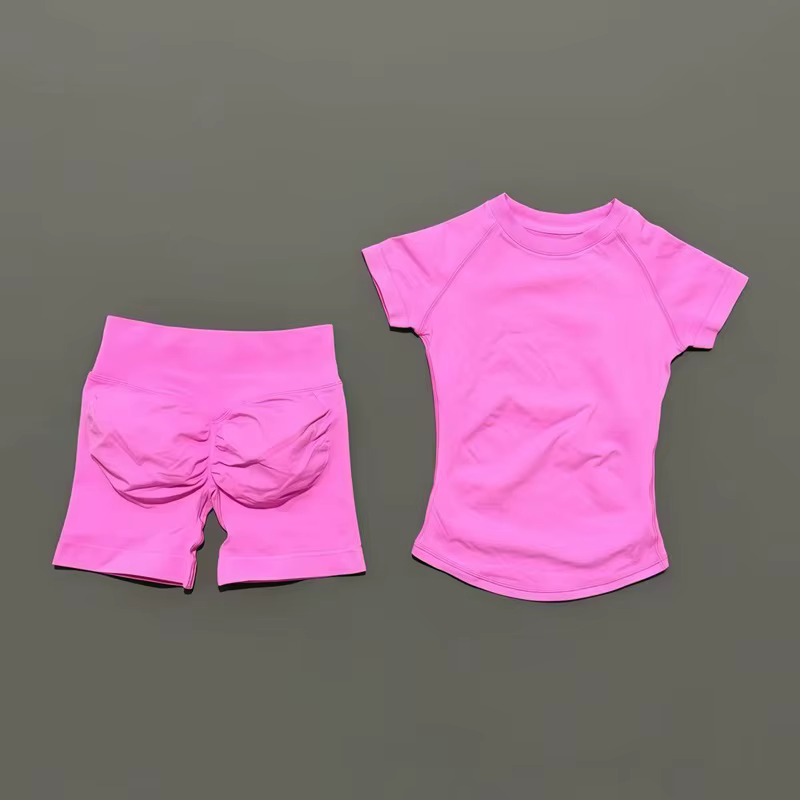 Ensemble de sport HISTELLO 2 pièces, vêtements de yoga sans couture à manches courtes, ensemble de f