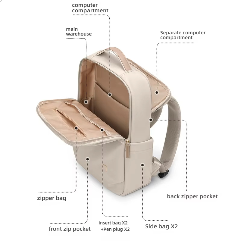 Sac à dos GOLF de grande capacité pour femmes, sac à dos décontracté pour ordinateur portable de 15.