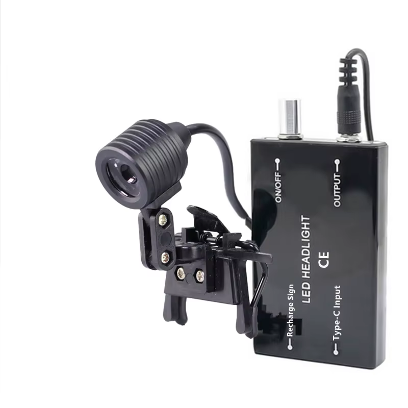 Lampe frontale 5W avec clip pour lunettes, projecteur LED professionnel pour loupe, lupas, jumelles,