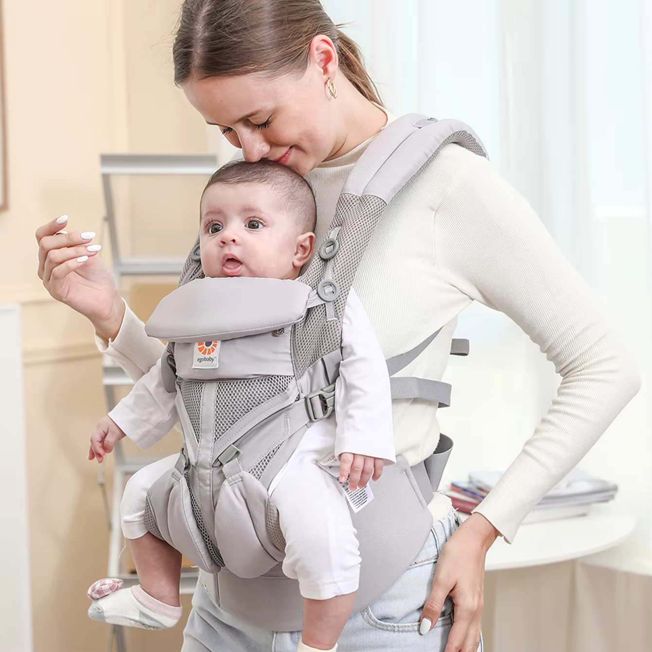 Porte-bébé ergonomique multifonctionnel, sac à dos pour bébé multi-poches, adapté aux nouveau-nés et
