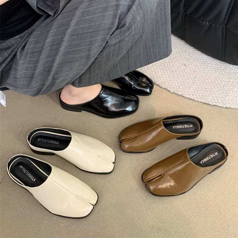 Mules de marque en microcarence douce pour femmes, pantoufles Tabi Ninja, mocassins confortables, mo