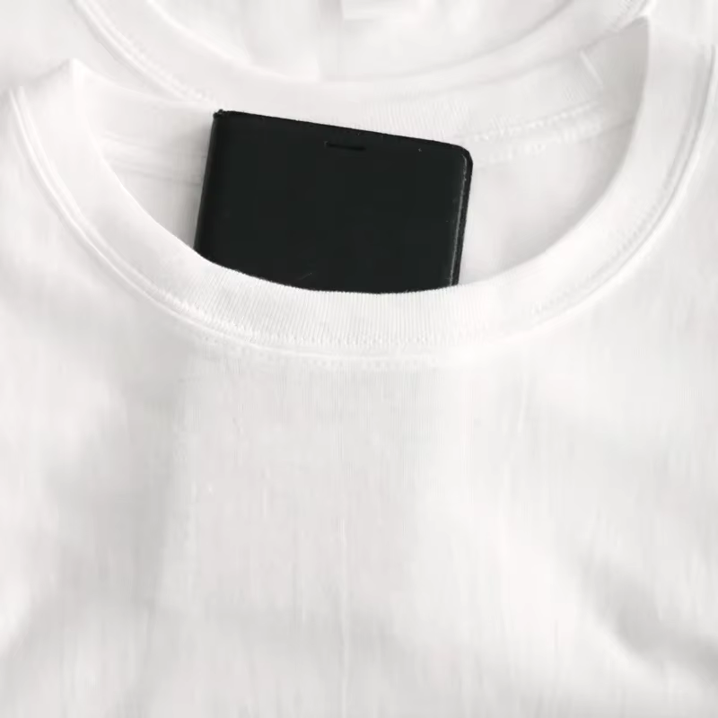 T-shirt à manches longues pour femmes, ample, col rond, polyvalent, blanc, 100% coton, confortable, 