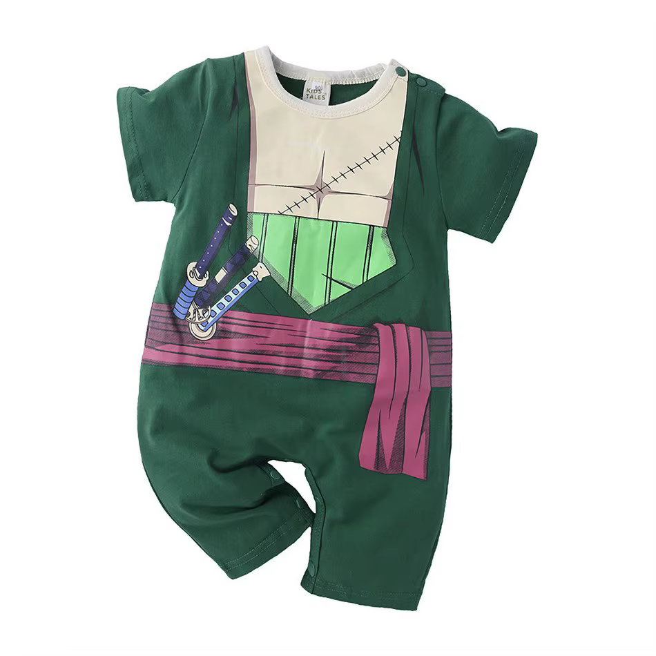 Bébé garçon vêtements enfant en bas âge barboteuse Babysuit nouveau-né Anime Zoro été T-shirt vêteme