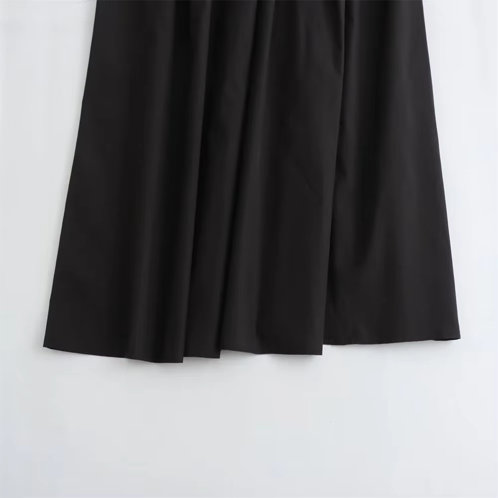 Mooyufon 2025 tempérament femme polyvalent ample et décontracté couleur unie jupe taille haute longu