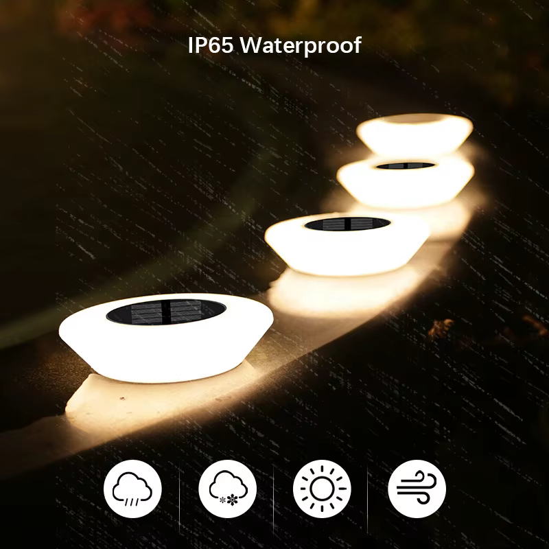 1/4 pièces lumières extérieures solaires 14LED lampe de pelouse étanche, 360 ° Éclairage au sol po