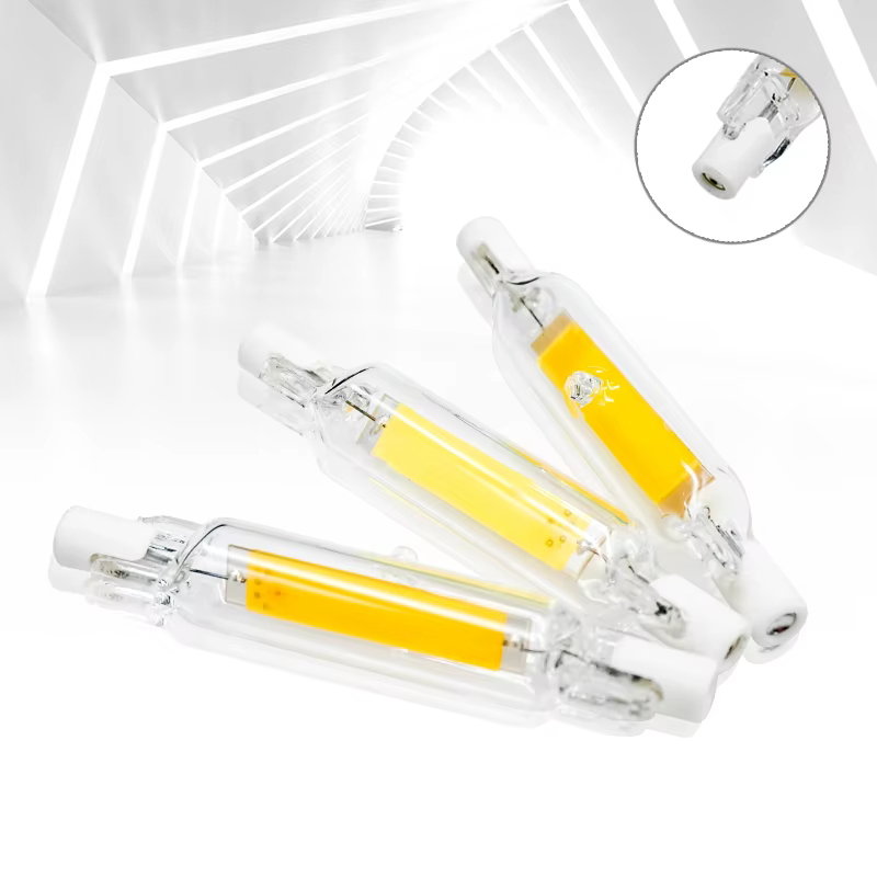 Lampe LED R7s COB avec tube en verre, ampoule en maïs AC 118 V 220V, 78mm 110mm J78 J118, 5W 10W 20W