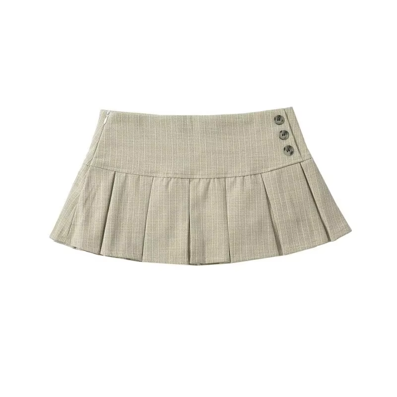 Mini-jupe plissée taille basse pour femme, 2 couleurs, jupe courte sexy Y2K, décontractée pour l'éco