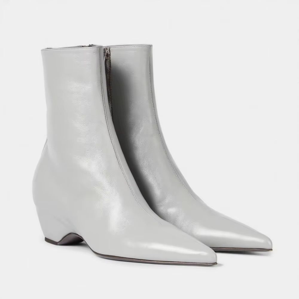 QUTAA mode nouvelles femmes bottines en cuir de vache chaussures d'hiver talons hauts compensés auto