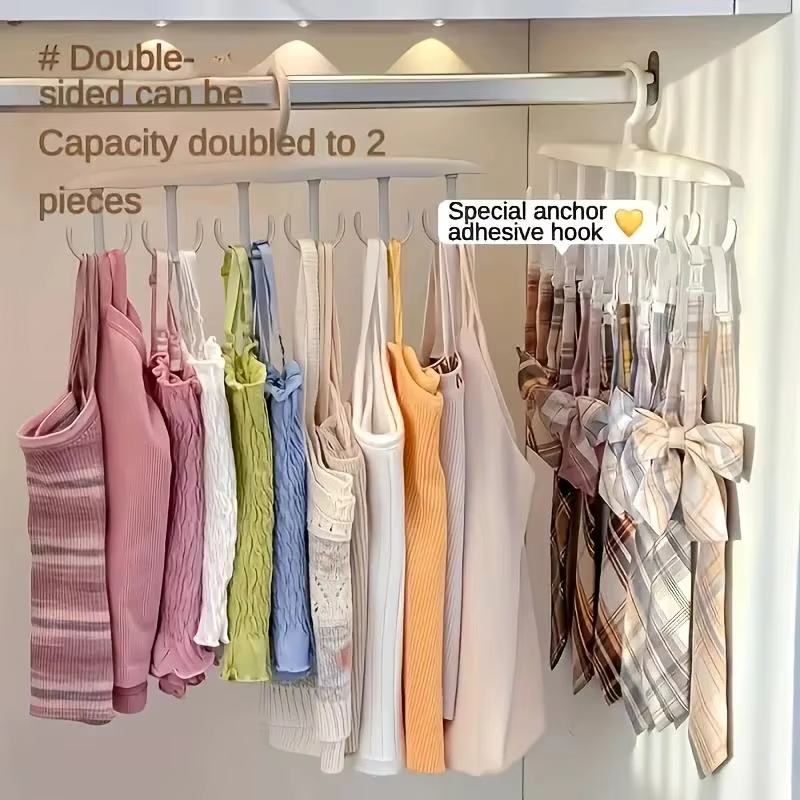 Cintre rotatif à 12 crochets – Organisateur de placard peu encombrant pour cravates, ceintures, sous