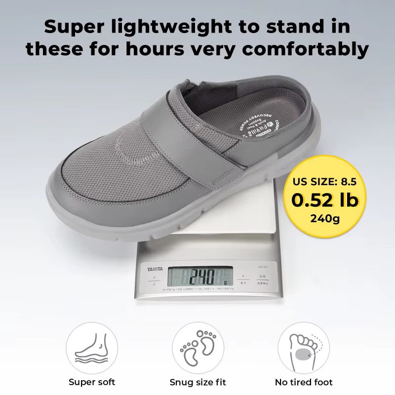 FitVille pantoufles larges pour hommes Mules à enfiler sabots pour pieds gonflés sangle réglable int