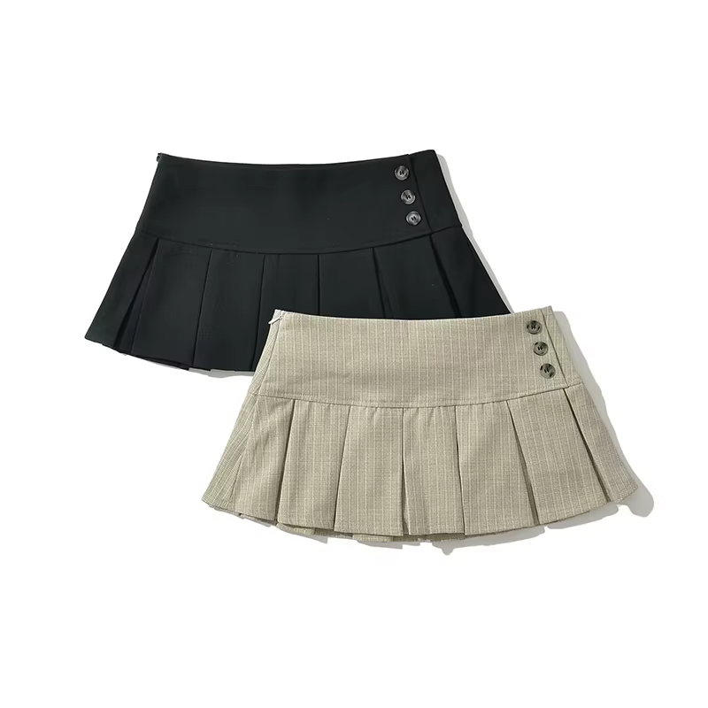 YENKYE – Mini jupe plissée rétro américaine pour femmes, Sexy, taille basse, jupes d'été Cool Girl Y