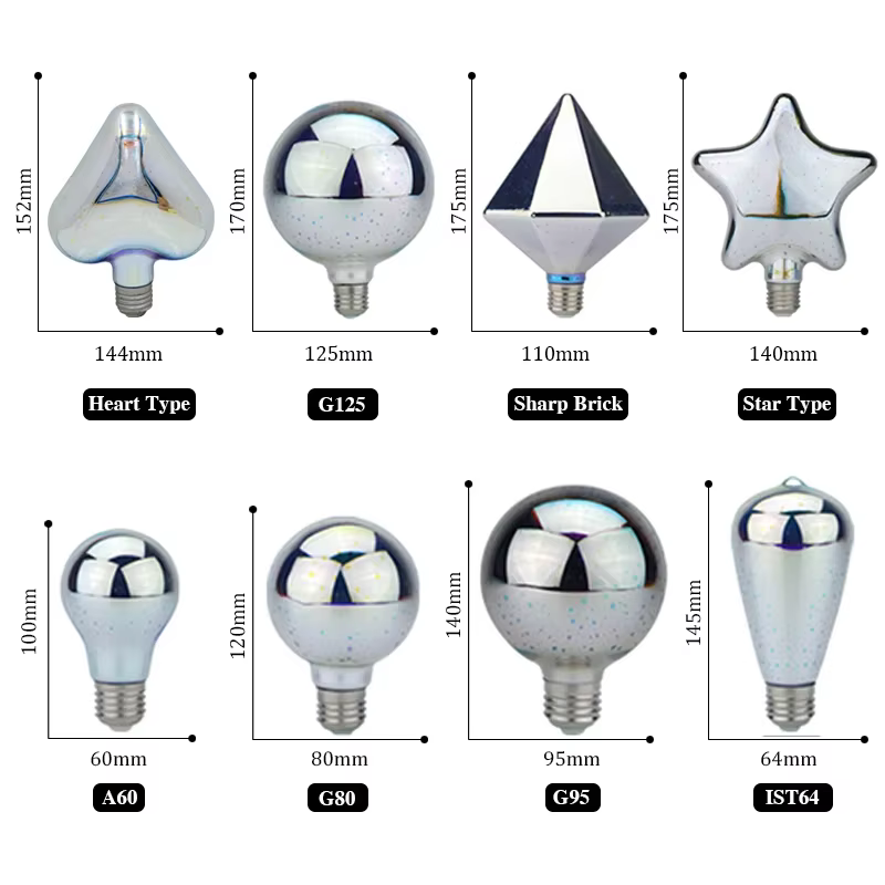 Ampoule LED Star Fire Works 3D E27 Vintage Edison, lumière de nuit AC110V 220V A60 ST64 G80 G95 G125