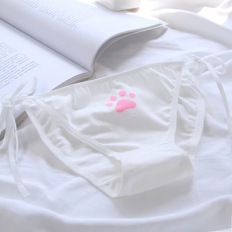 Culotte Lolita à bandes Sexy, Lingerie taille basse, slip à griffes mignonnes pour femmes, sous-vête