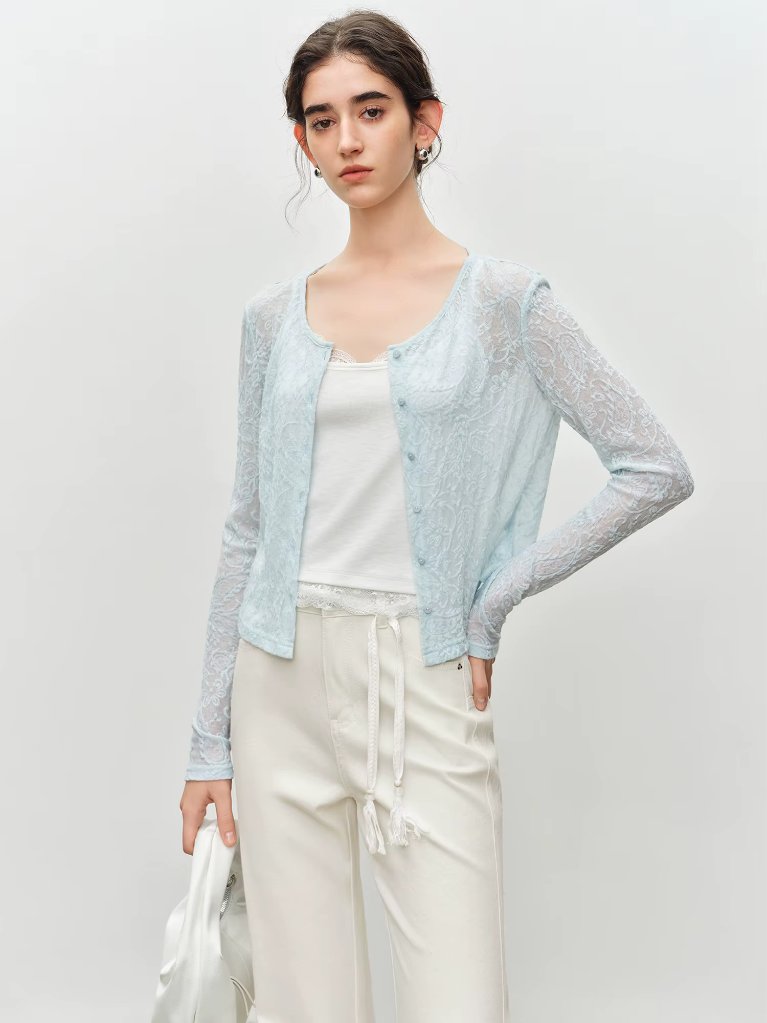 Ensemble élégant robe à bretelles et chemise en dentelle ZIQIAO pour femme – Nouvelle collection été