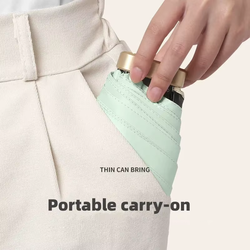 55% de réduction sur Mini parasol petite poche parapluie de pluie vinyle pliant UV Protection contre
