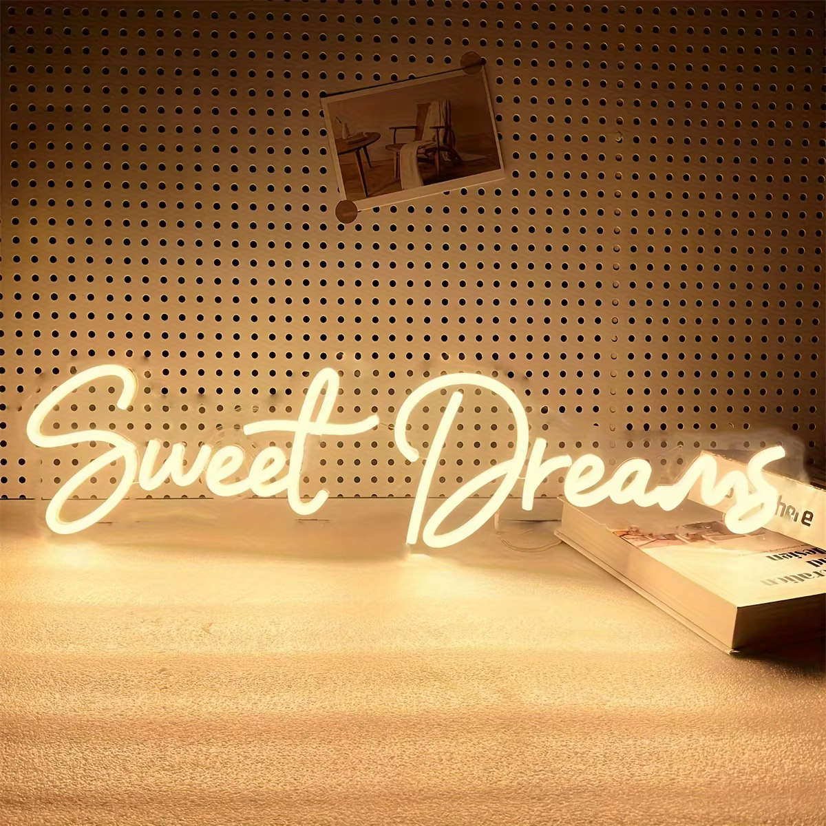 Enseigne au néon Sweet Dreams, art mural LED radiant pour chambre à coucher, salon et fêtes, décorat