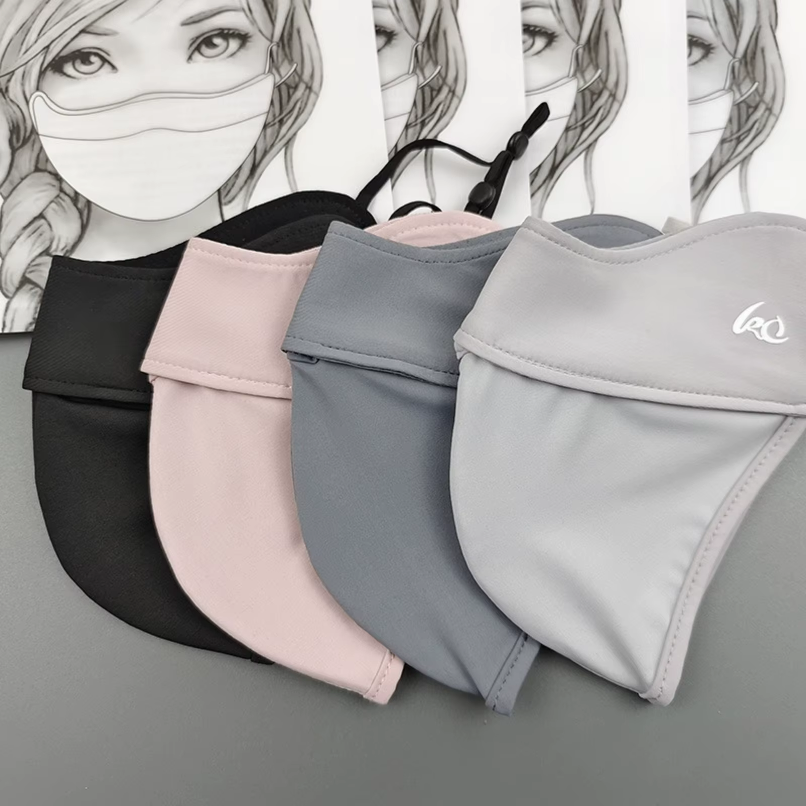 Nouveau Voile de Protection Solaire Fin 2025 en Soie Glacée pour le Visage, Masque d'Été, Protection