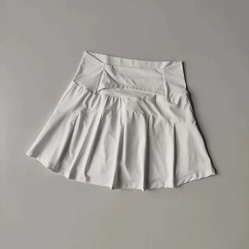 Jupe courte de sport taille haute pour femmes, pantalon de Yoga trapèze Anti-éblouissement avec doub