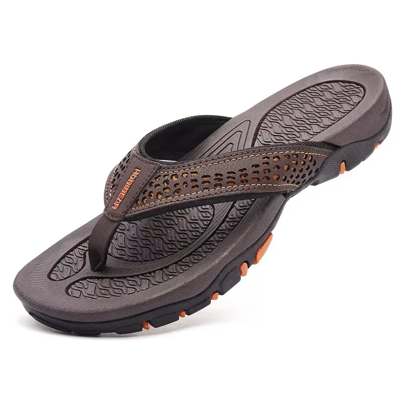 Tongs d'été pour hommes, pantoufles en cuir, sandales tongs, chaussures de plage, grande taille 49 5