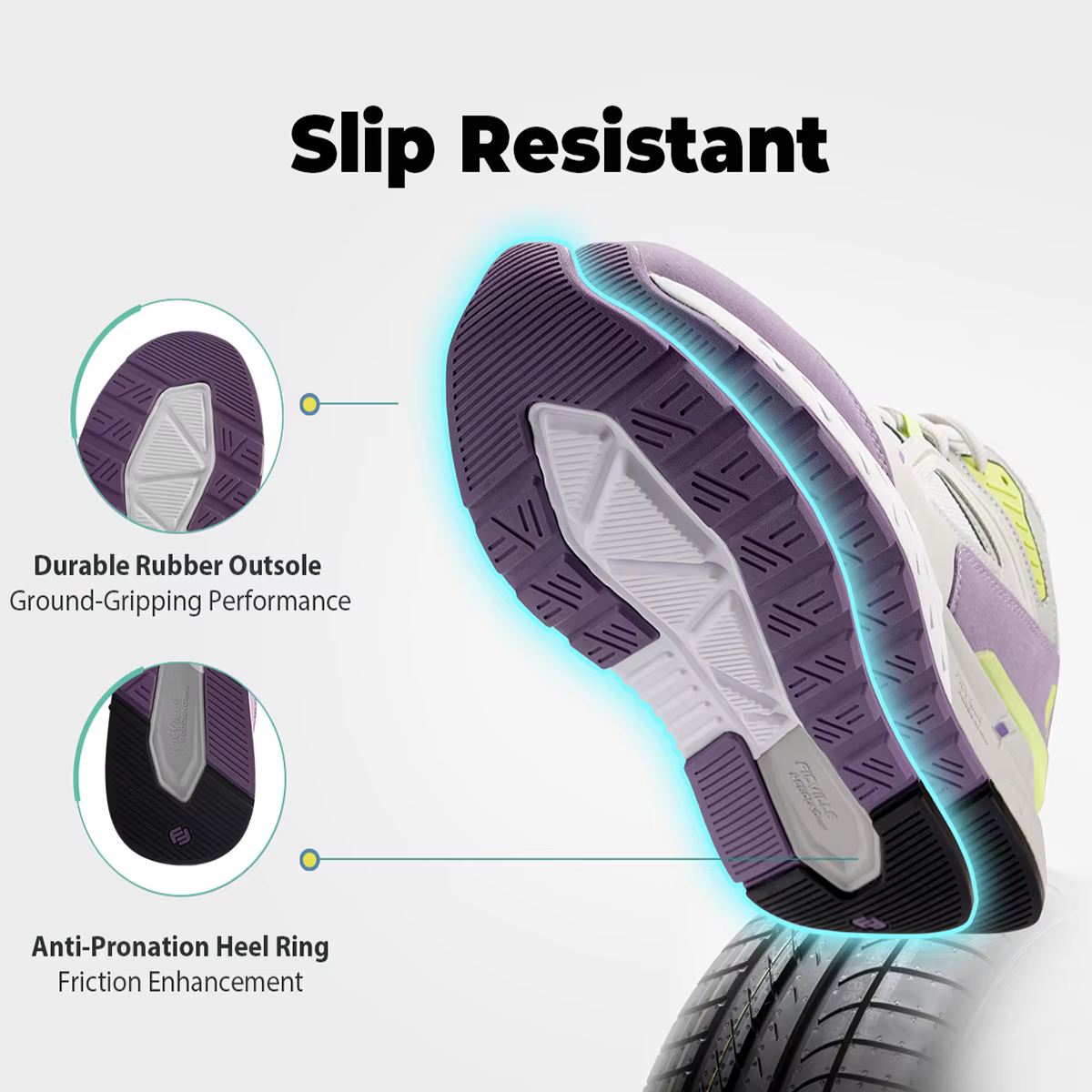 FitVille chaussures de marche Extra larges pour femmes baskets légères à large largeur pour pied pla
