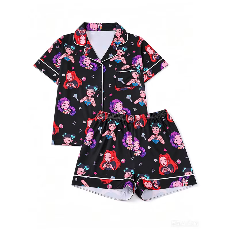 Pyjama coréen K-Pop Demon Hunter Warrior pour adolescentes, ensemble de pyjama à la mode pour enfant