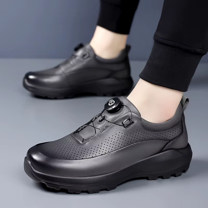 Chaussures à plateforme à bouton rotatif pour hommes, mode décontractée, chaussures de sport de créa