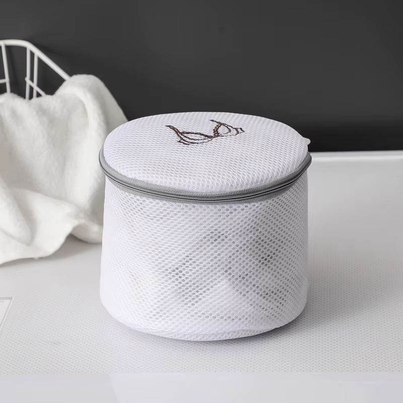 Sac à linge pliable en Polyester, broderie mignonne, maille Fine, sacs de lavage pour Machines à lav