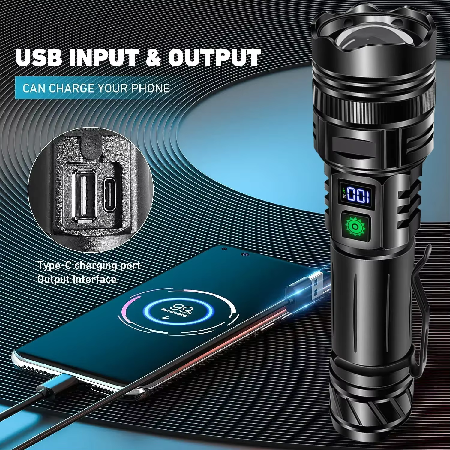 Lampe de poche GT10 Rechargeable, Super brillante, Portable, Ultra puissante, longue portée, torche 