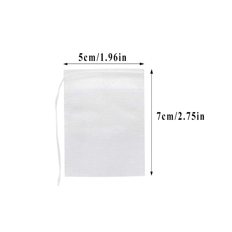 Sachets de thé en tissu non tissé, 100 pièces/lot, sacs filtrants pour thé aux épices, avec ficelle 