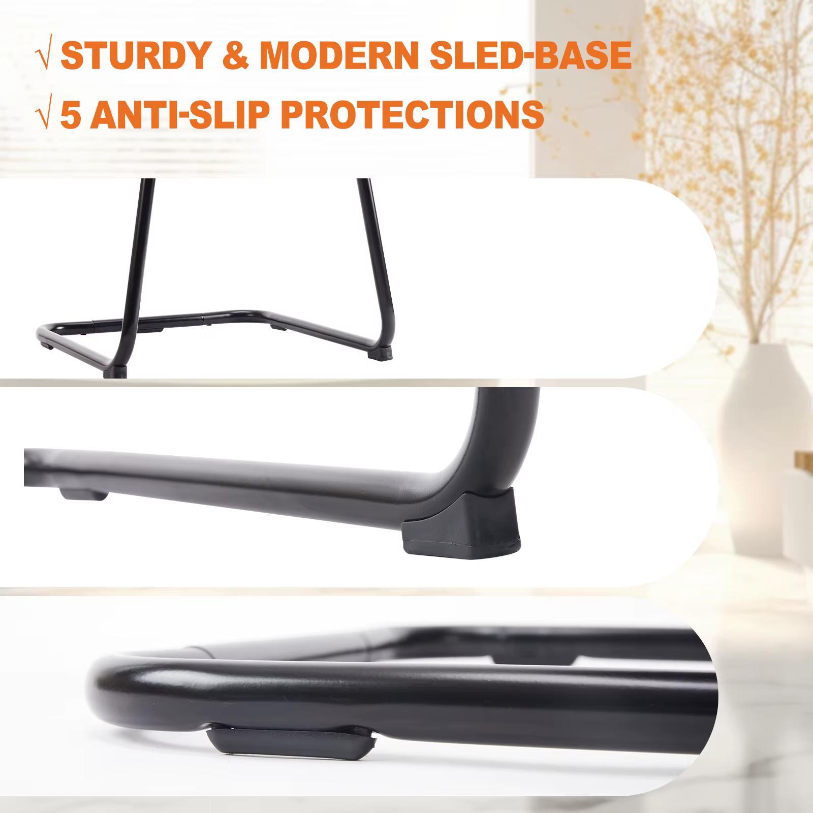 JIAN-Chaise de Bureau Ergonomique Sans Roues, Accoudoir Confortable, Support Lombaire en Maille, Des