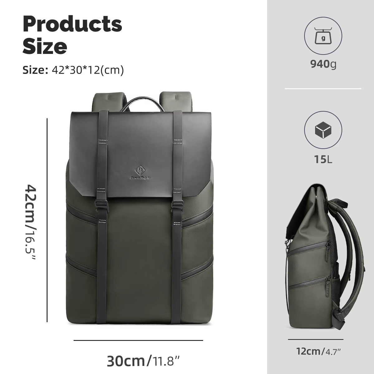 Heroic Knight 15.6 "sac à dos décontracté pour ordinateur portable hommes étanche grande capacité sa