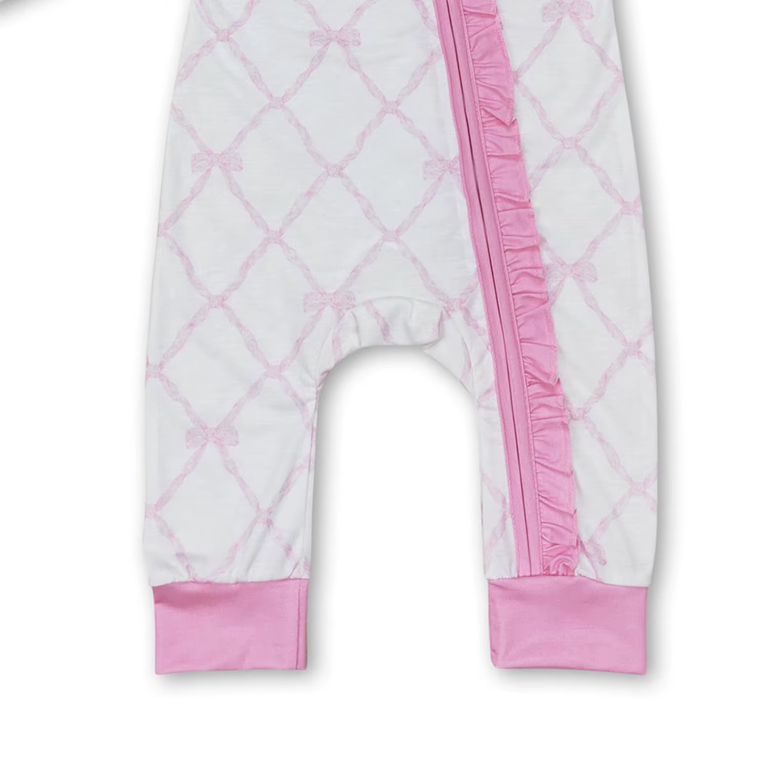 Combinaisons pour bébés filles en bambou avec nœuds roses, ensembles de vêtements de nuit en bambou 