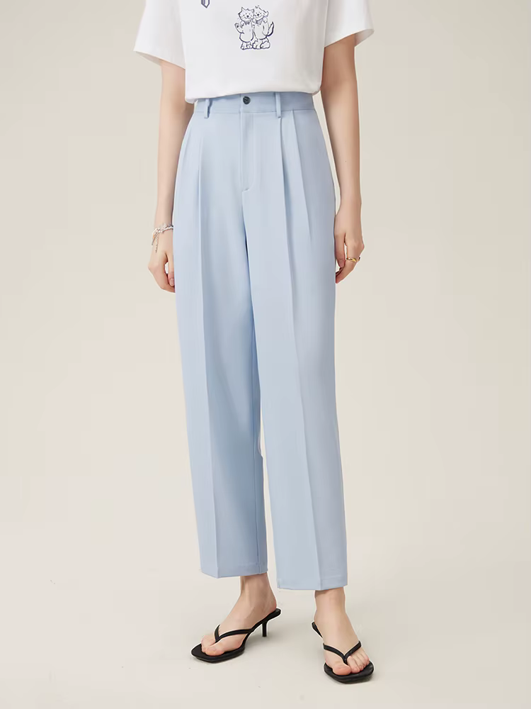 FSLE-Pantalon d'été taille haute pour femme, coupe courte, style décontracté, amincissant, fuselé, b