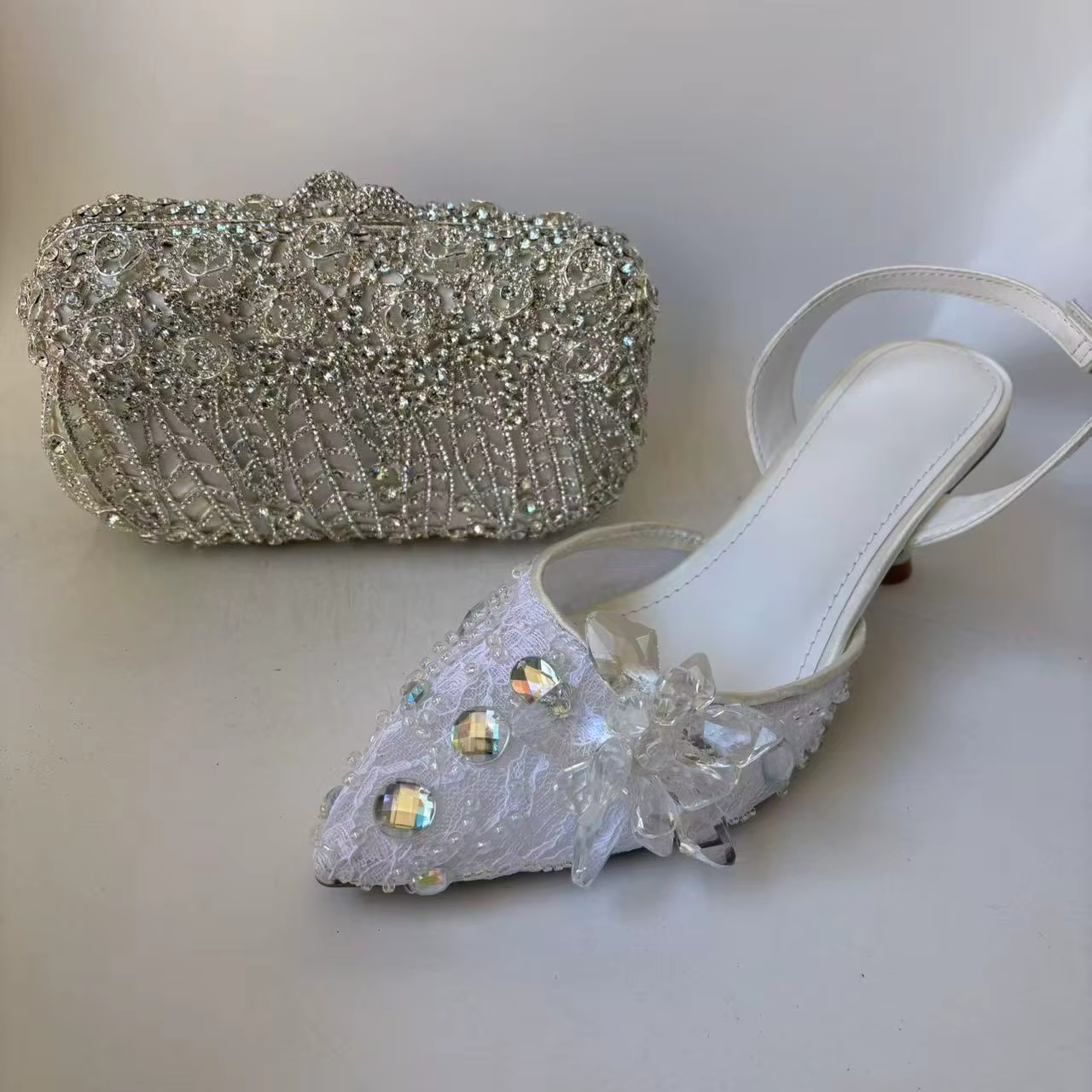 LNATISNOVA – sandales à bout pointu et sacs à main pour femmes, escarpins à talons hauts avec pochet