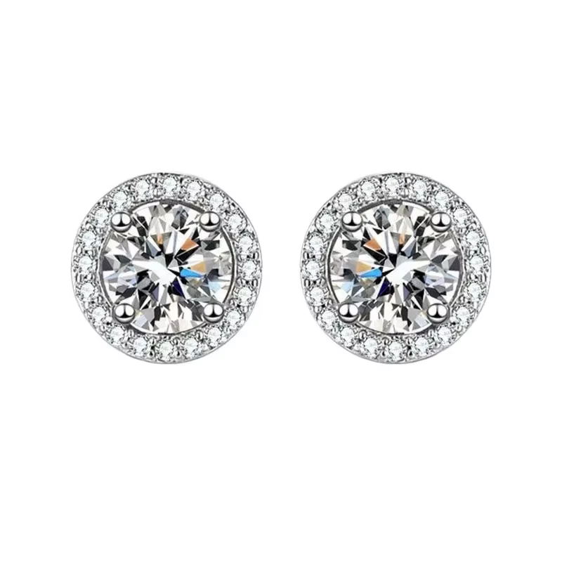 Boucles d'oreilles en diamant Mosonite, sac carré, bijoux de mariage, fête simple et à la mode, cade