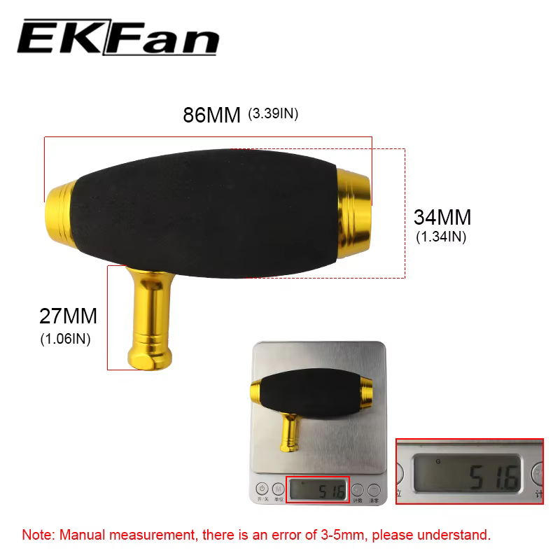 【Stock ready 】ekfan 1 pièce, alliage d'aluminium et EVA, appât de pêche, casting, moulinet, poignée,