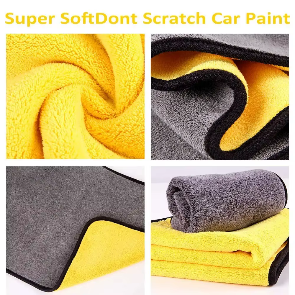 Cubicseven-Serviette de Lavage en Microcarence pour Voiture, Double Couche, Super Absorbante, Fourni
