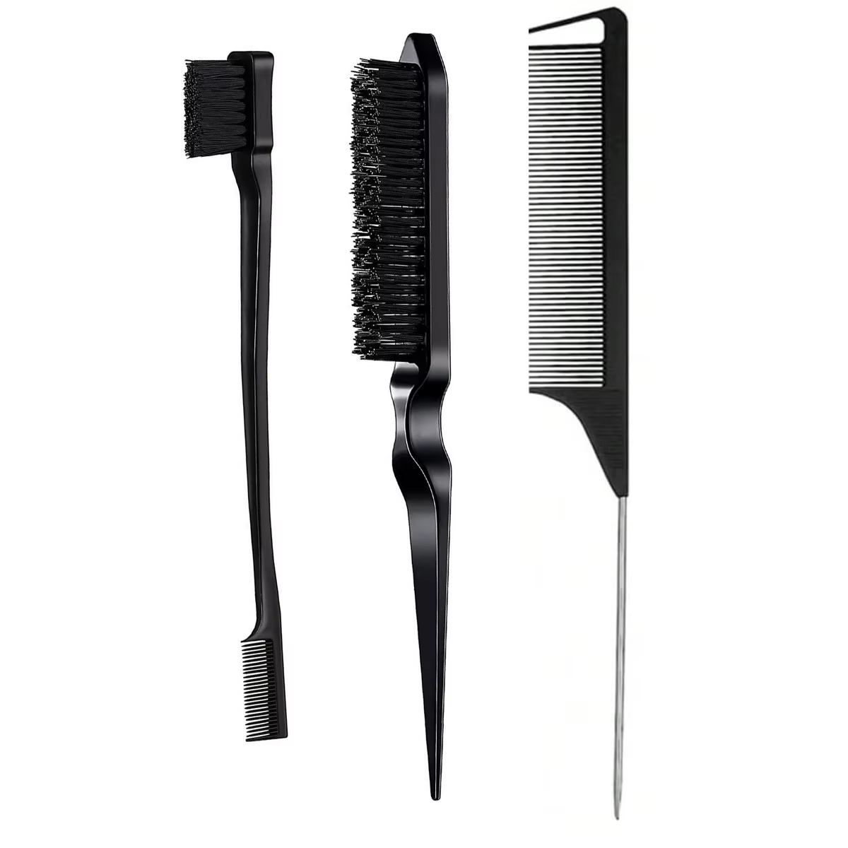 Ensemble de 3 peignes coiffants avec brosse à cheveux triple, brosse à cheveux à queue de souris, br