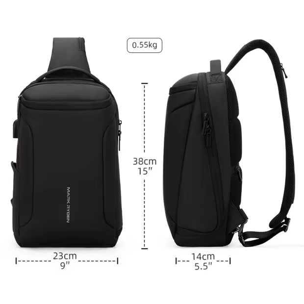 MARK RYDEN Sac à bandoulière grande capacité pour homme Sac à bandoulière de voyage adapté au coussi