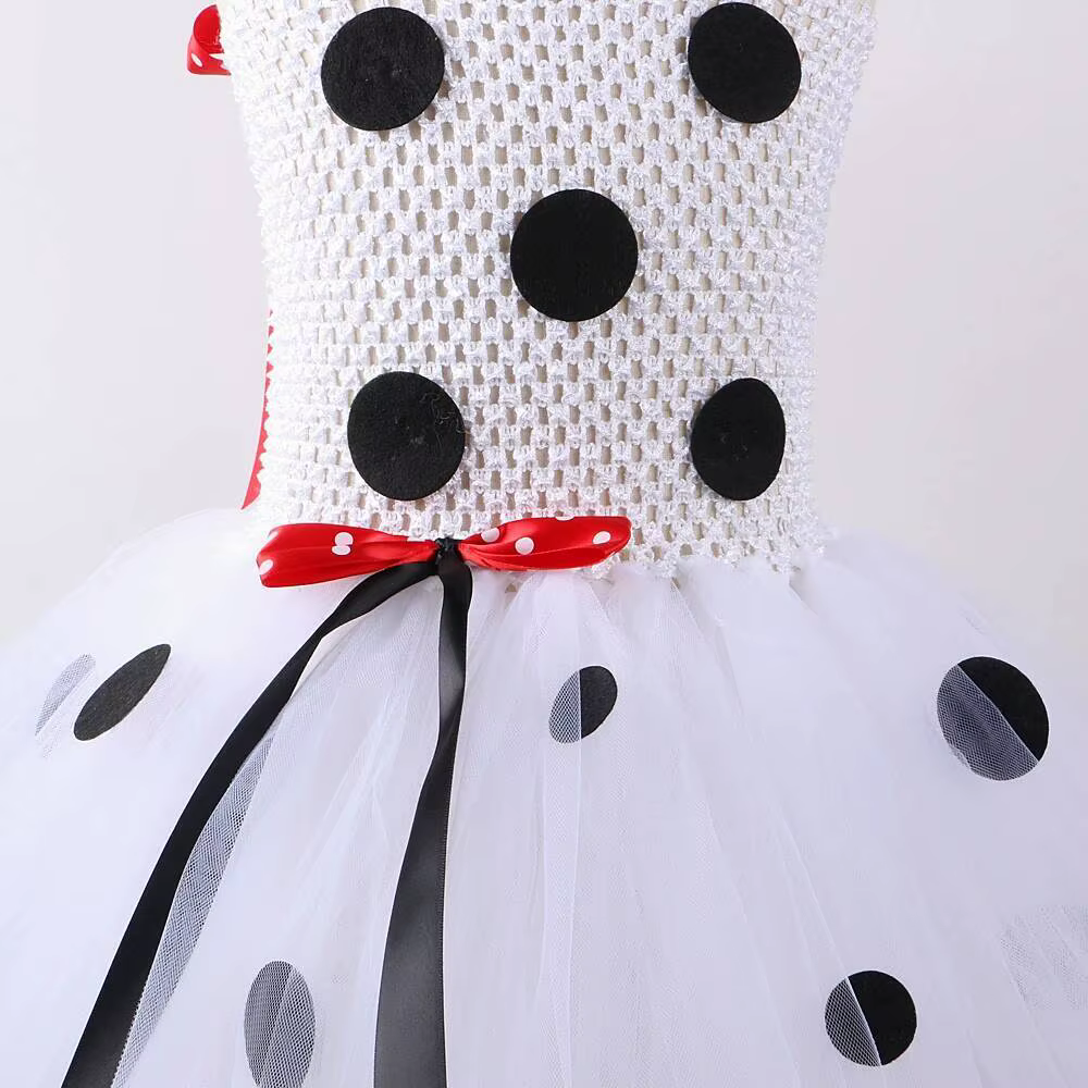 Costumes de chien dalmatien blanc pour bébés filles, robe Tutu de chiot tacheté pour enfants, tenue 