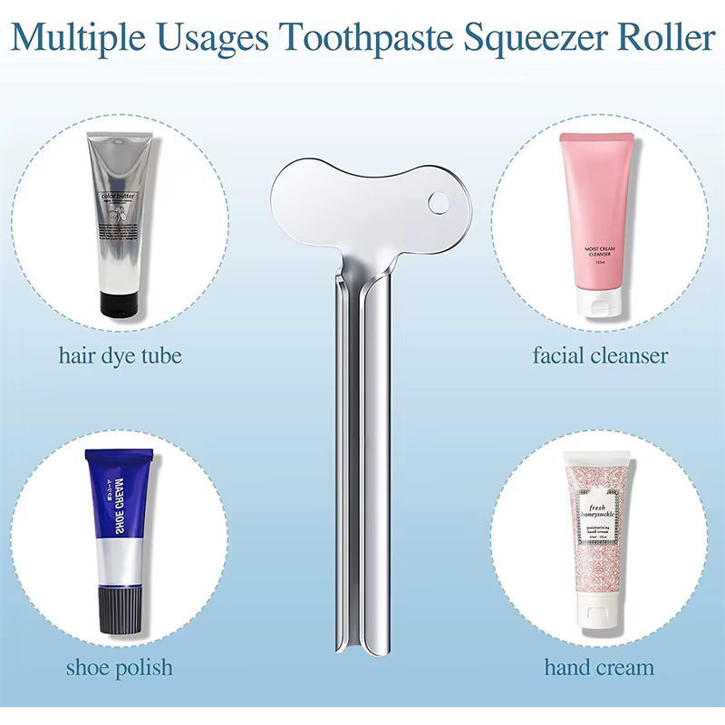 Presse-Tube de dentifrice en acier inoxydable, 1 à 6 pièces, clé en métal, pour salle de bains, tein